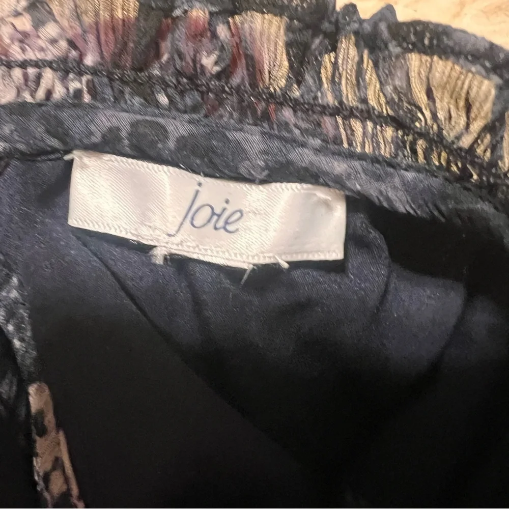 Joie Black and Cream Floral Midi Shift Dress